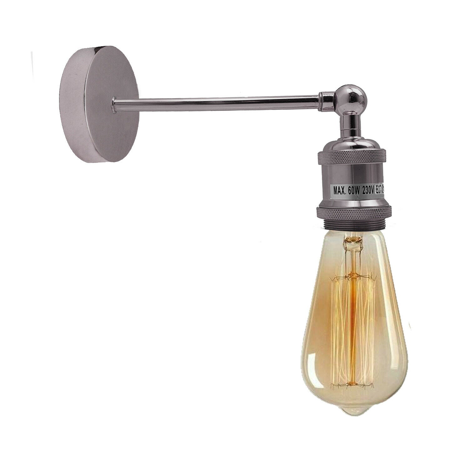 Industriel krom retro justerbare væglamper Vintage stil lampetlampe monteringssæt