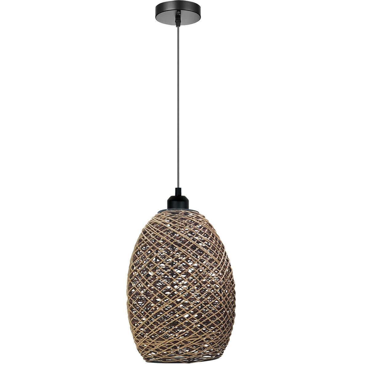 Billede af Vævet kreativ lysekrone lampe i rattan