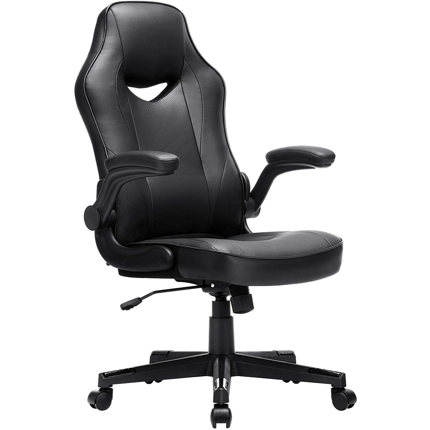 Billede af Komfortable kontorstol i kunstlæder, sort