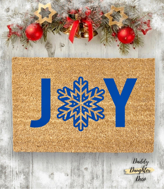 Joy Doormat Winter Doormat Joy Decor Christmas Doormat 