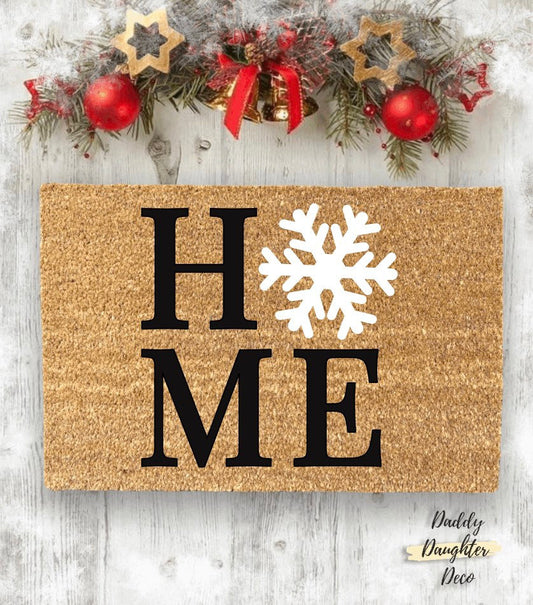 Welcome Snowflake Doormat, Winter Doormat, Welcome Mat, Winter Decor,  Outdoor Rug, Christmas Doormat, Front Door Mat, Christmas Decor, Snow