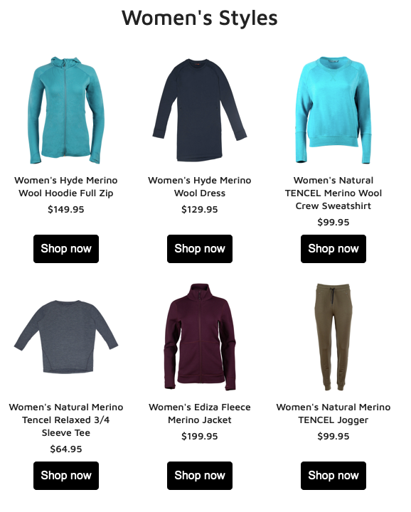 women's merino wool clothing