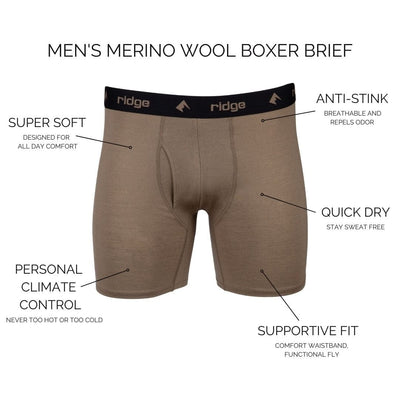 Men's Long Boxer Briefs - 9 in | Ridge Merino