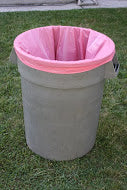 Pink trash bag