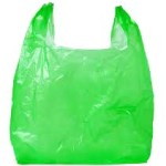 green plastic bag-