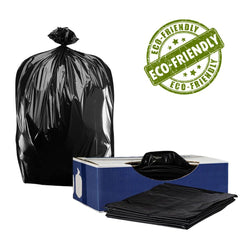 43 x 46 x 1.5 mil Black Eco-Friendly Poly Trash Can Liners