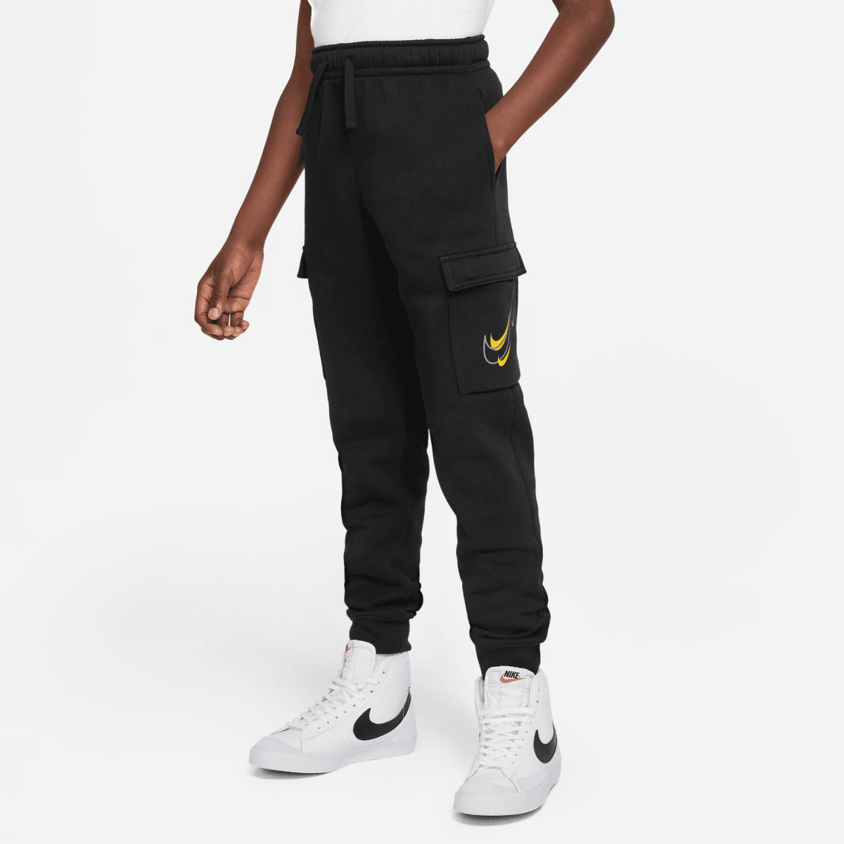Pantalones Sportswear Cargo Junior - Negro/Gris/Amarillo – Footkorner