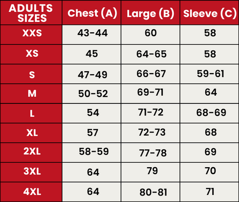 Size Guide 524-726-833-ADULTS