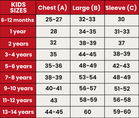 Size Guide 703-KIDS