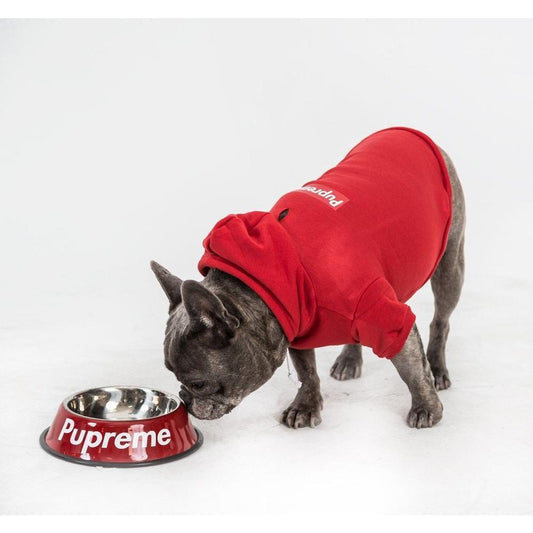 Pupreme Box Logo Monogram Hoodie | Paws Circle | Streetwear for Dog Black / M