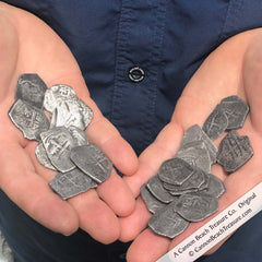 4 Real Spanish Shipwreck Treasure Coins from the 1715 Fleet