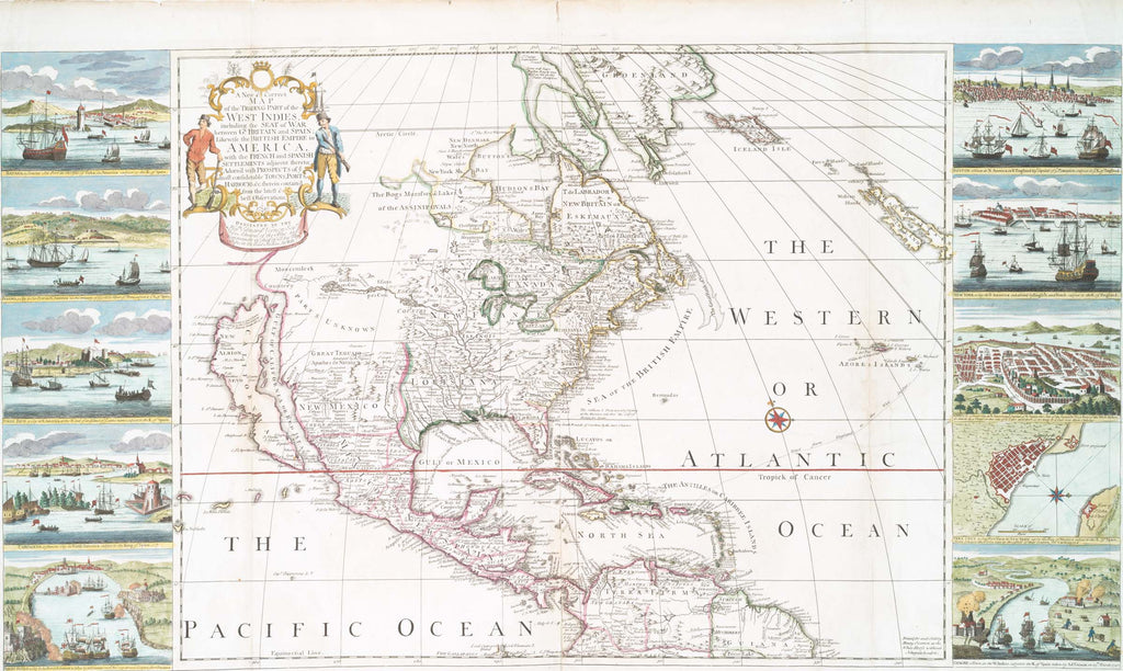 31 December 1740 Map of the World and Shipping Lanes of the Spanish Treasure Fleets