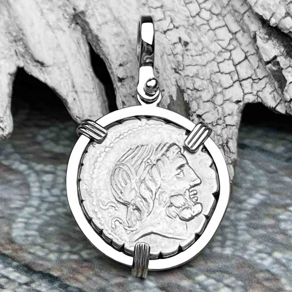 roman coin necklace silver