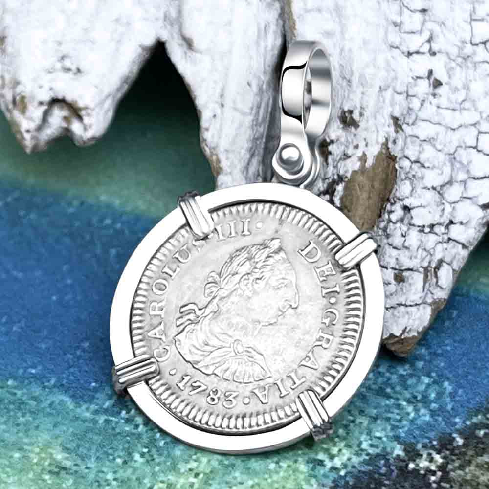 El Cazador Shipwreck 1774 2 Reale Piece of 8 Treasure Coin Pendant