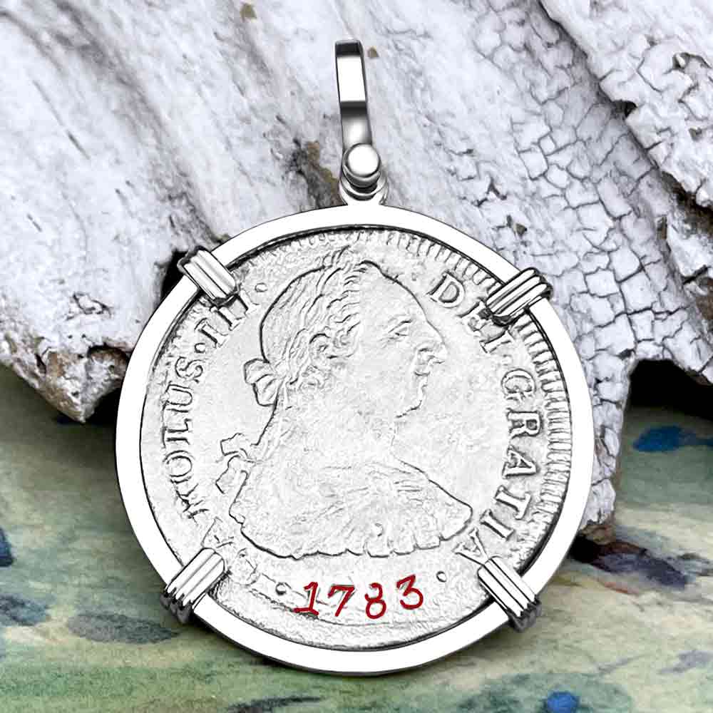 El Cazador Shipwreck 1774 2 Reale Piece of 8 Treasure Coin Pendant