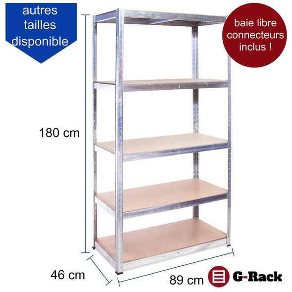 Étagère de garage en acier thermo-lacqué GoodHome Rand H. 180 x L. 165,6 x  P. 60 cm