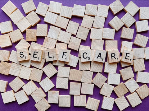 Self-care in scrabble letters