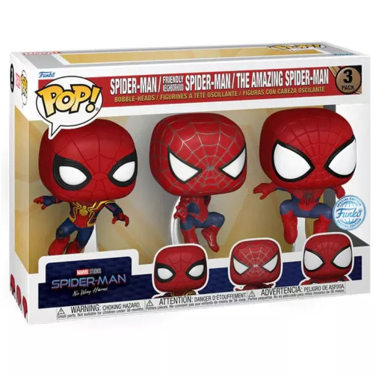 Spider-Man: No Way Home - Spider-Man Funko Pop! Vinyl Figure 3-Pack –  Kronen-p0ps