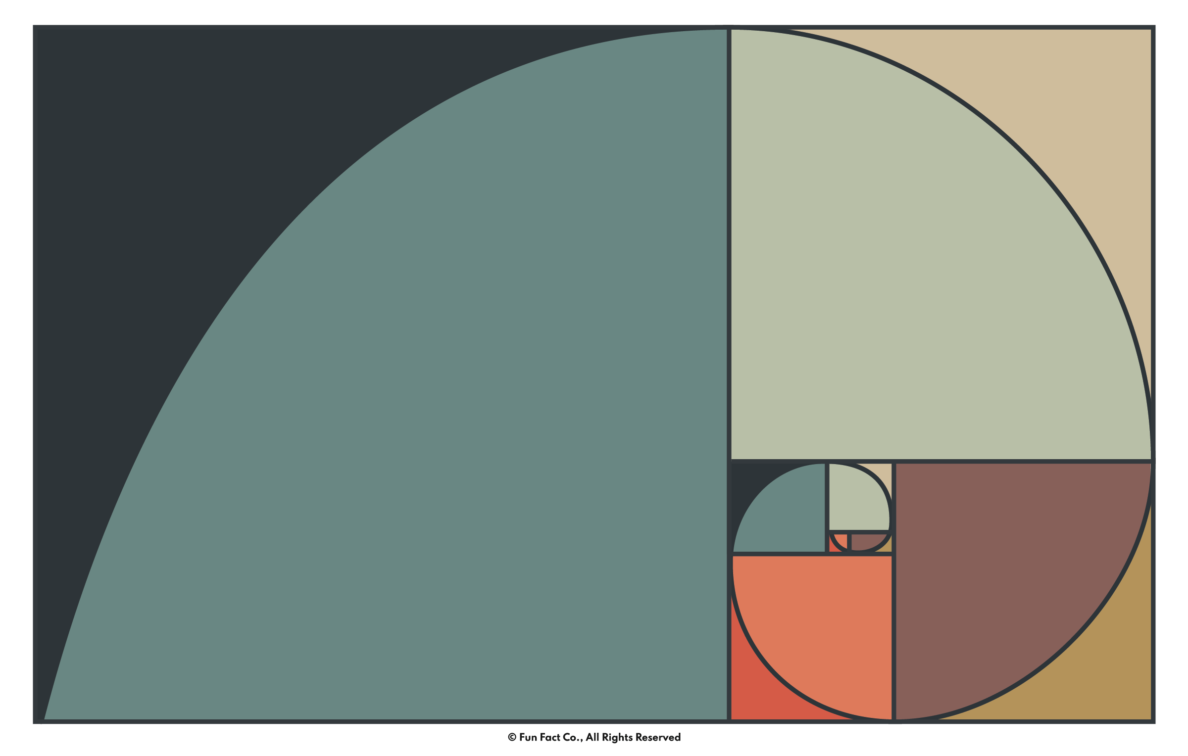 Fibonacci Spiral and Golden Spiral Chart
