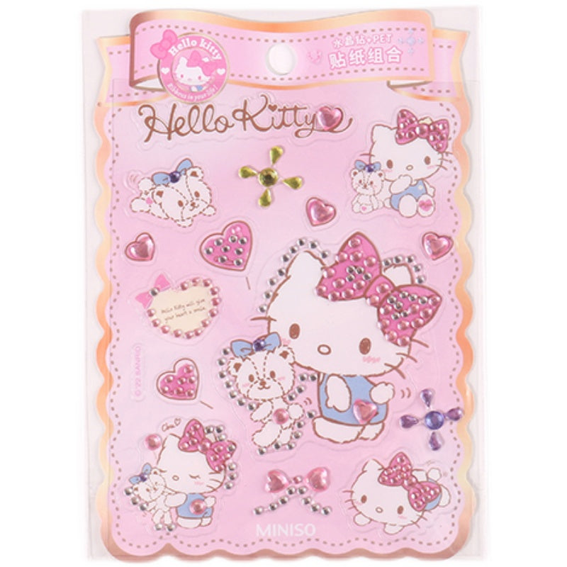 Kuromi, Hello Kitty & My Melody Miniso Crystal PET Stickers | Moonguland