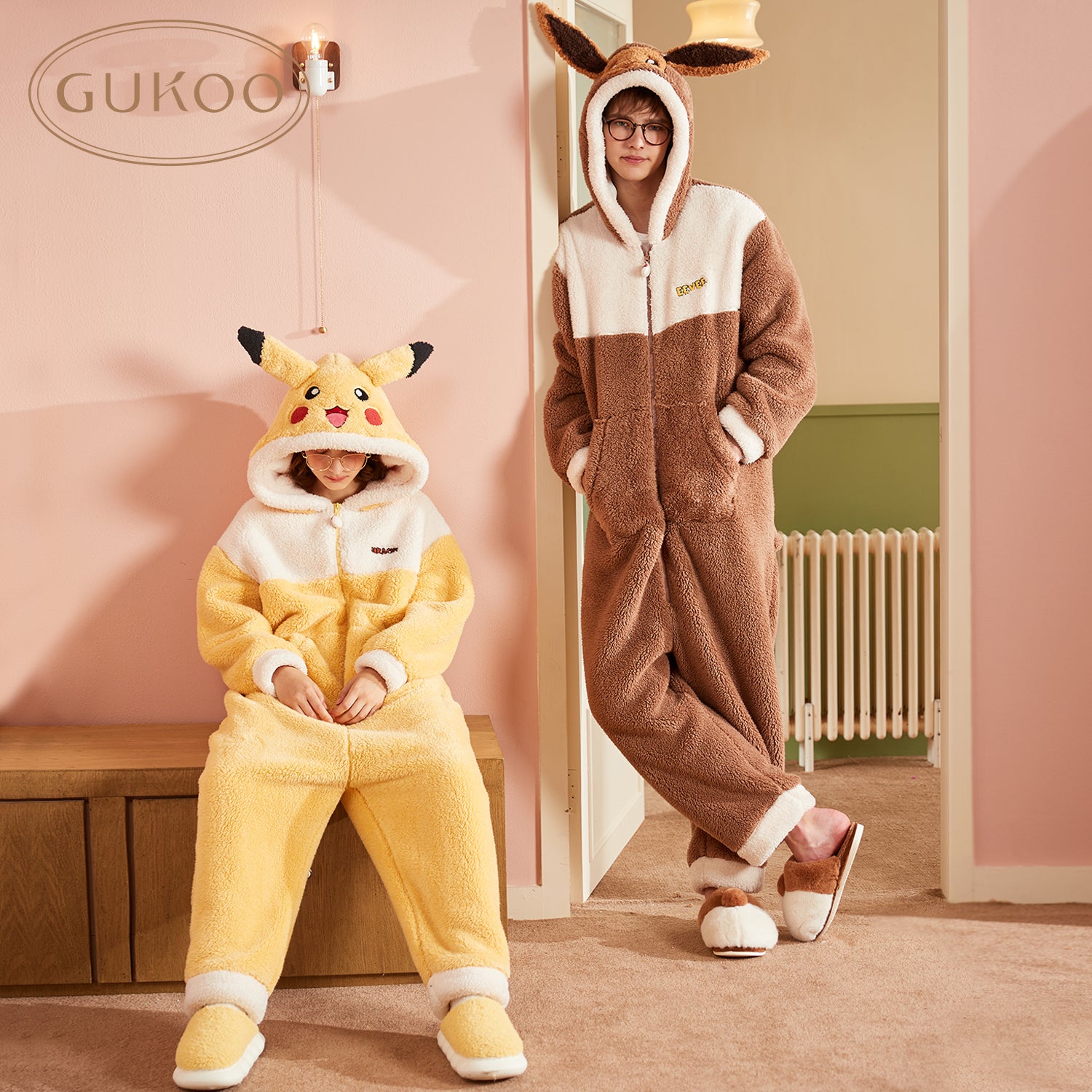 Potentieel Toelating pomp Pokemon x Gukoo - Fluffy Couple Warm Pyjama Jumpsuits | Moonguland