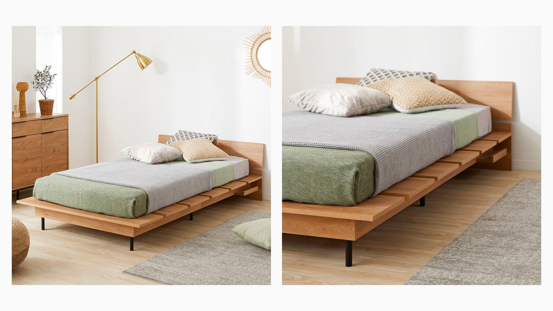 ベッドフレーム ロータイプ 木製ベッド タップ収納