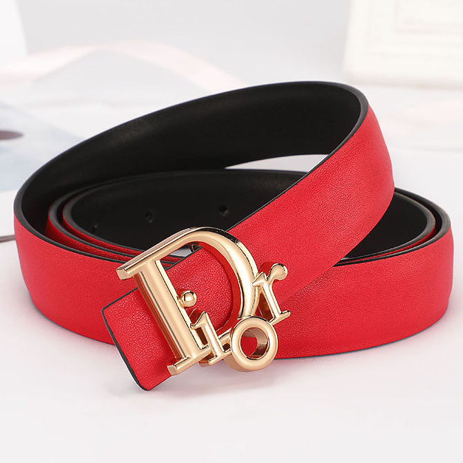 Christian Dior Fashion Women Cool Canvas CD Letter Smooth Buckle