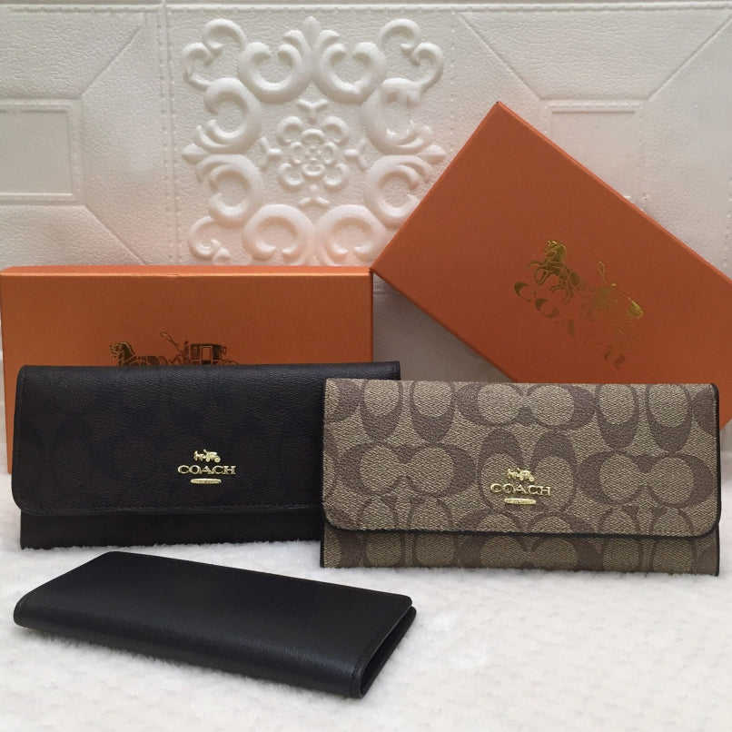 Coach New Vintage Letter Print Two-Piece Wallet Clutch Bag