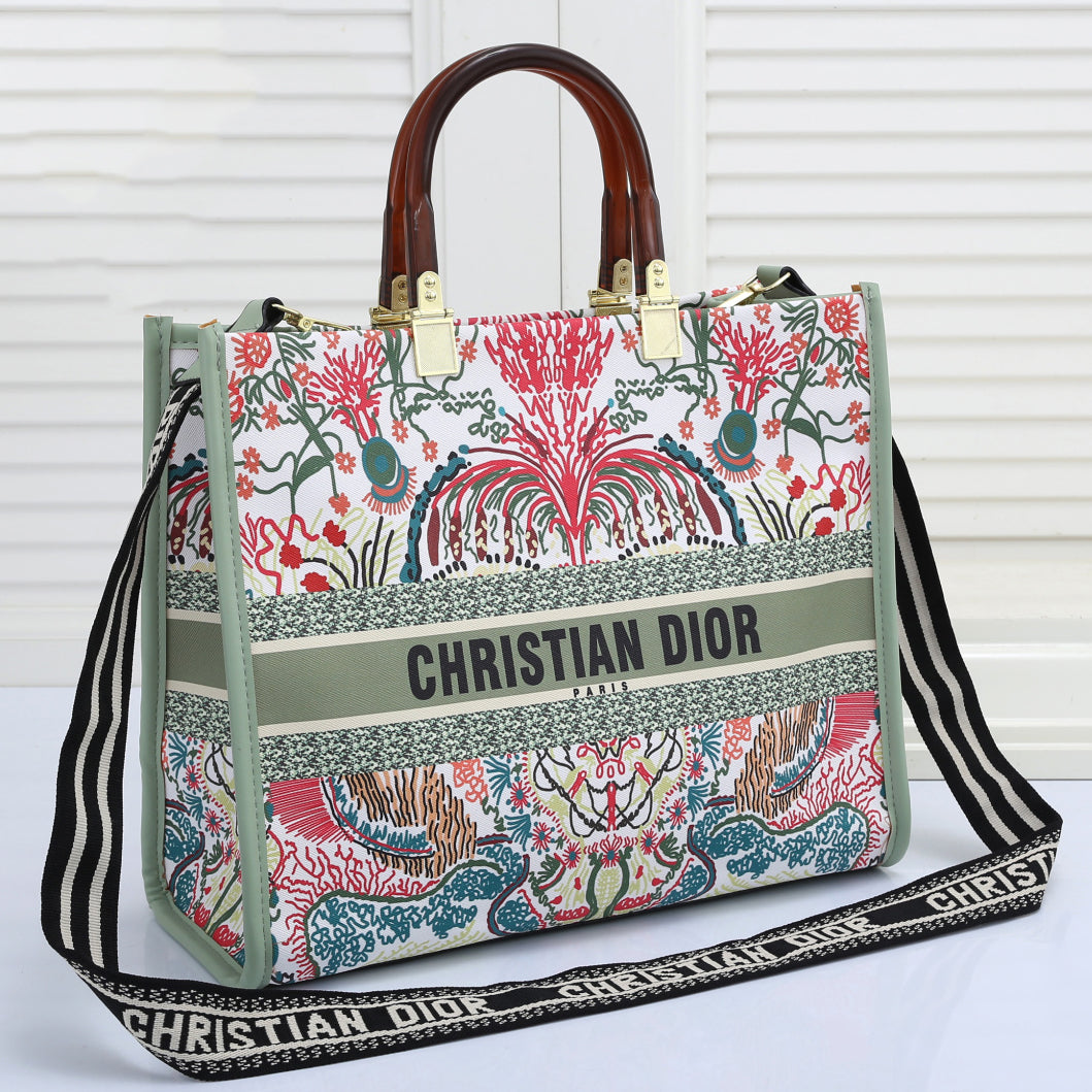 Dior CD Fashion Ladies Handbags New Printed Shoulder Shopping Bags Tote Bag