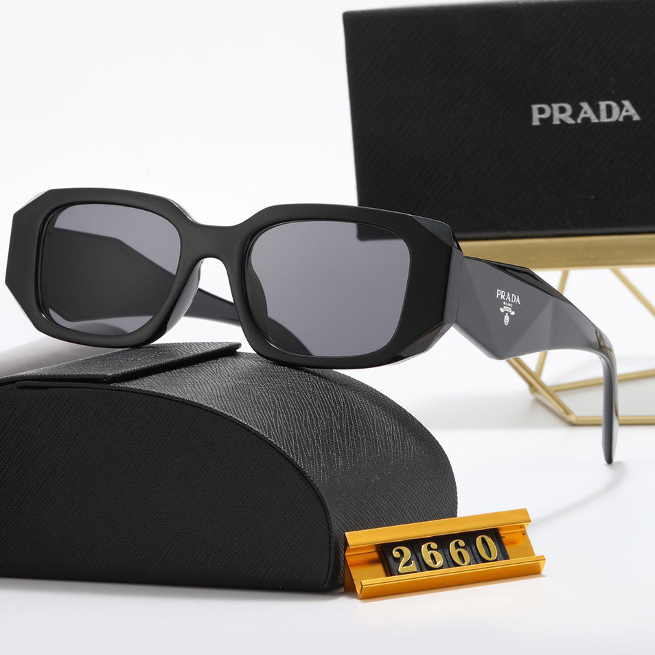 PRADA Hot Sale Large Frame Glasses Couples Beach Casual Sunglasses