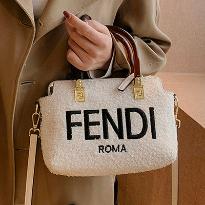 Fendi FF Fashion Plush Tote Bag Shoulder Bag Crossbody Bag