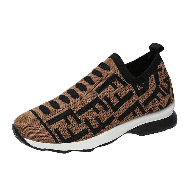 Fendi Fashion Ladies Letter Full Embroidered Sneakers Breathable