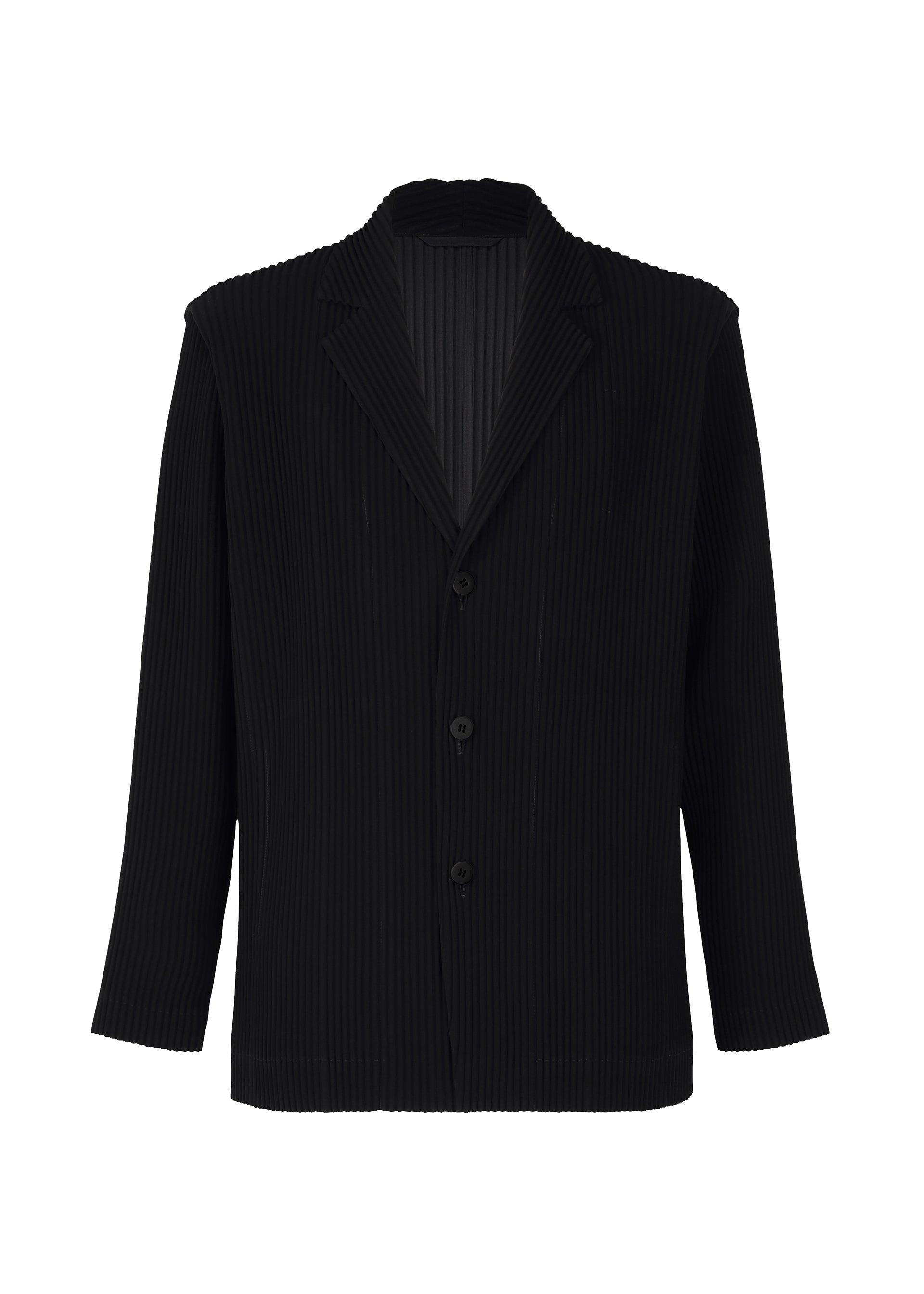 送関込 HOMME PLISSE TUXEDO PLEATS ジャケット ブラック 2