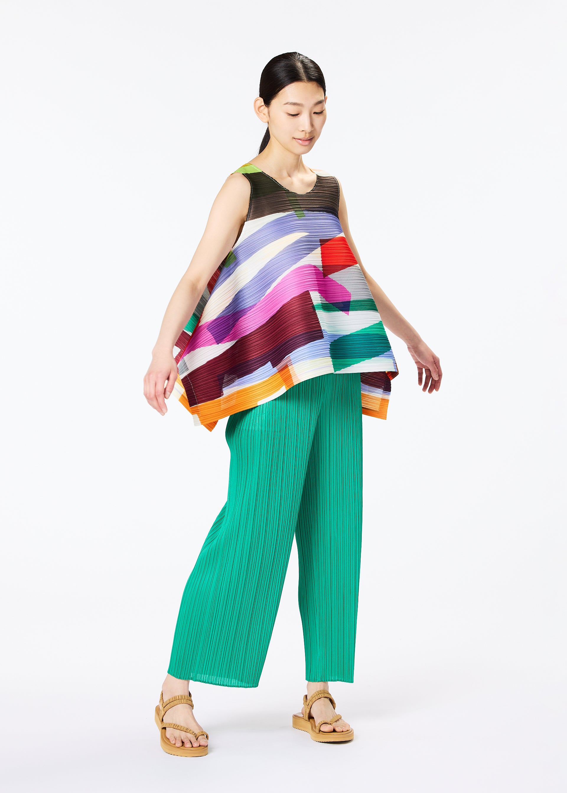 PLEATS PLEASE ISSEY MIYAKE◇トップス FREE ポリエステル BLU