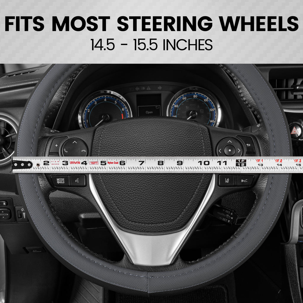 GripTech Hex Steering Wheel Cover for Car Truck Van SUV, Medium (14.5" - 15.5")
