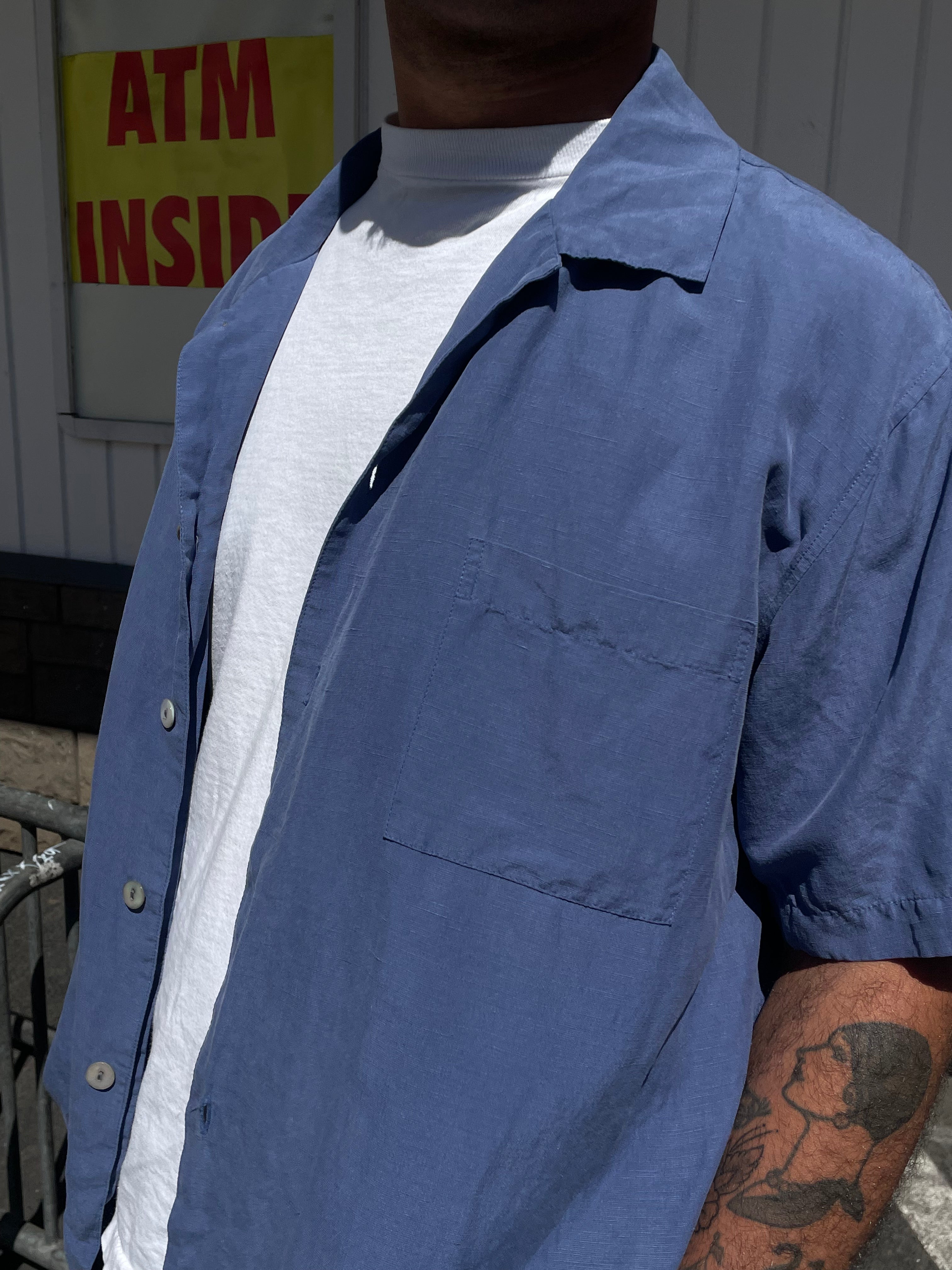 Cornflower Silk Buttonup