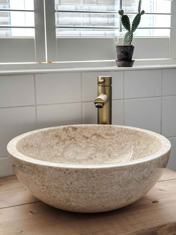 Brushed Brass Basin Tap & Countertop Basin