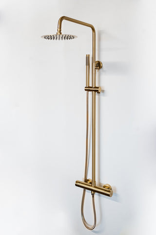 Thermostatic Mixer Shower in Brushed Brass