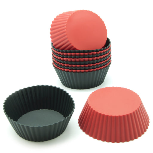 Large Silicone Baking Cups 12 Pack Jumbo Muffin Cup Liners Large 3.54 Inch  Reusa