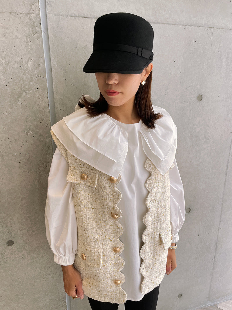 安い割引 &. youa crie スカラップツイードジレ MOUSSY