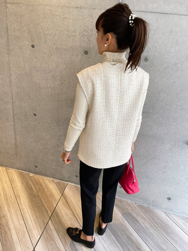 BLUELEA tweed gilet ツイード ジレ ブルレア 割引特価 rlsinstitute