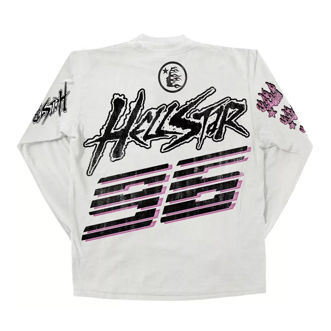 Hellstar Brain Racer Long Sleeve Tee Cream