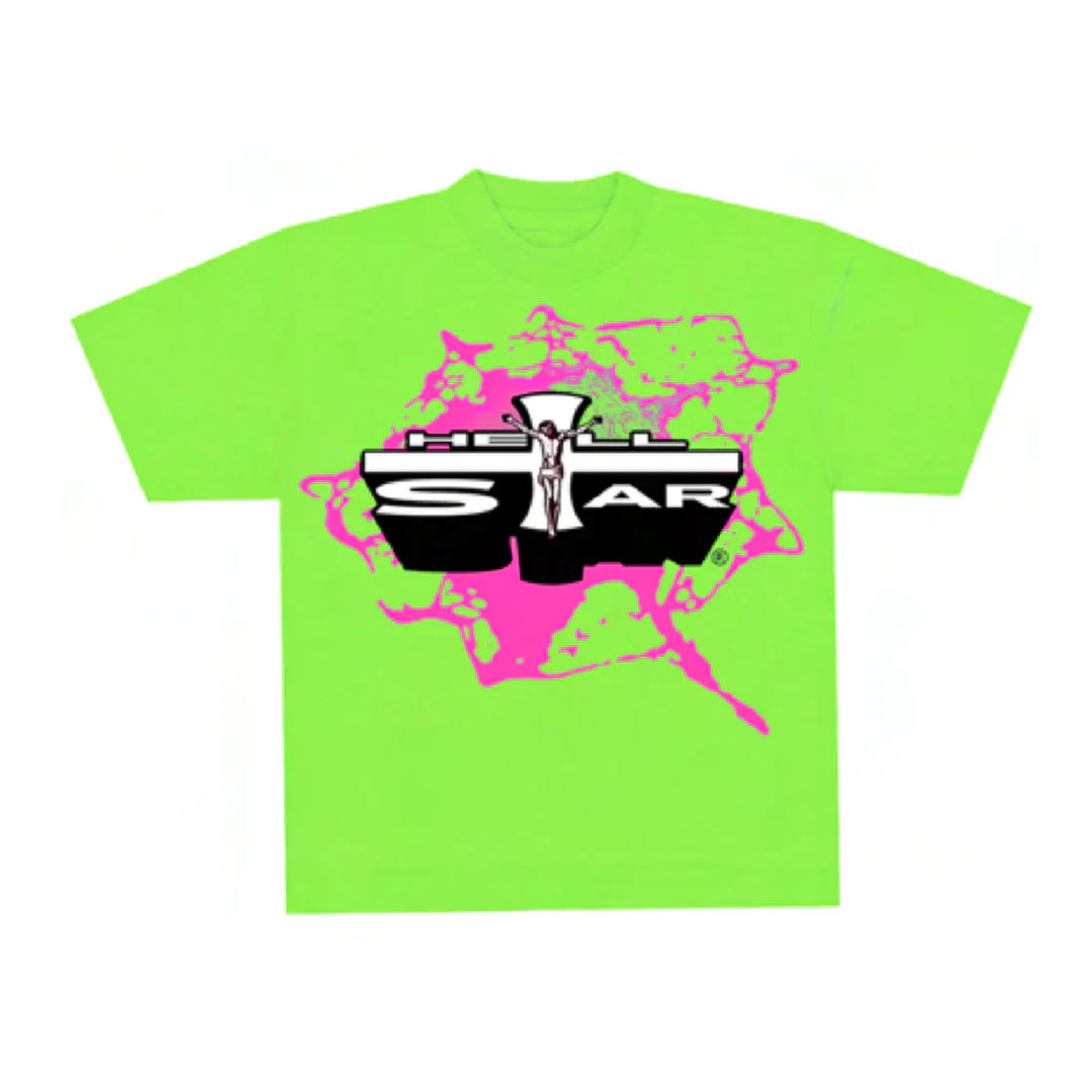 Hellstar Jesus Emblem Tee Lime Neon Green