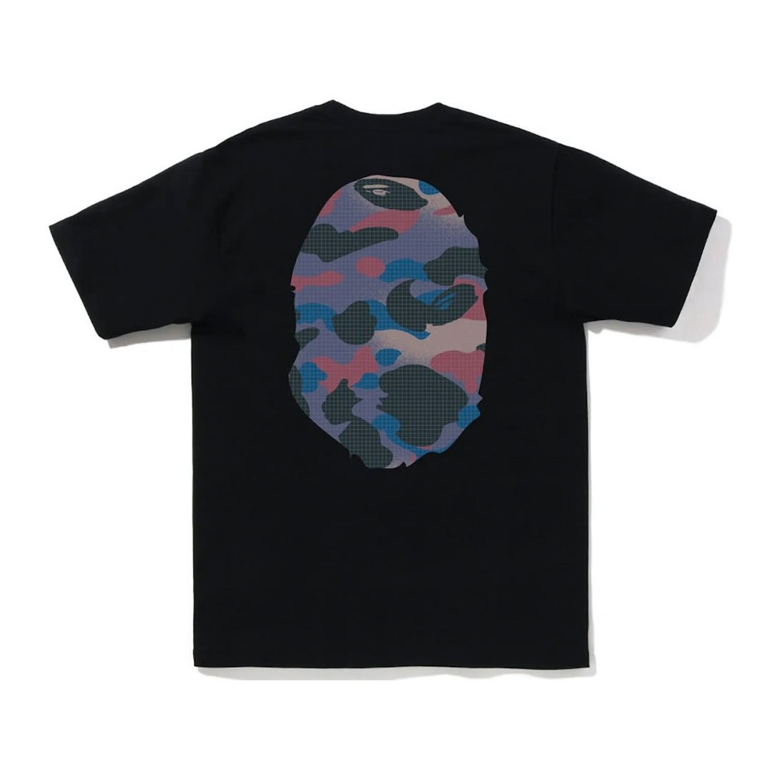 Bape Grid Camo Big Ape Head Tee Black Purple