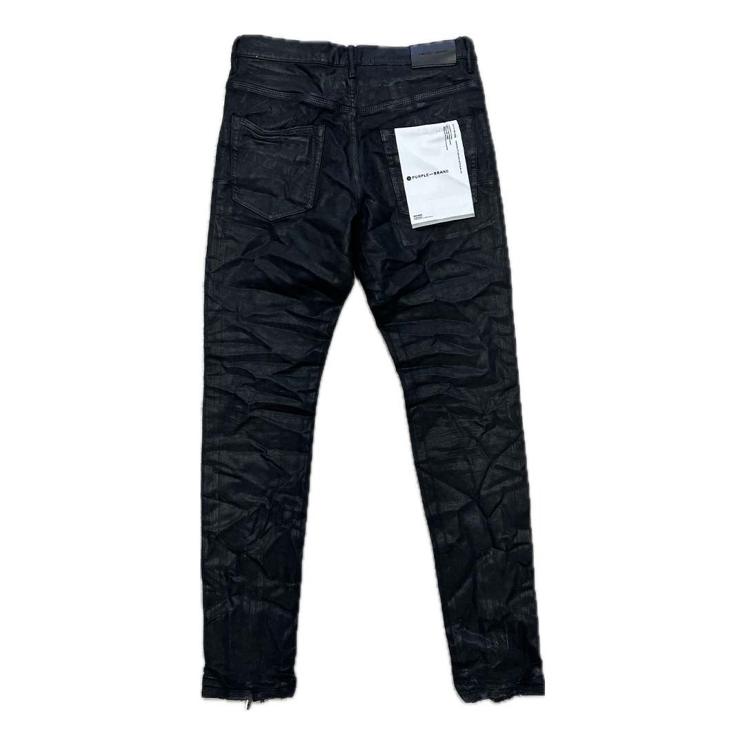 PURPLE BRAND Black Center Front Hem Zip Jeans