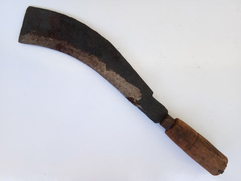 Handmade Iron Straight Billhook, Wood Cutting Knife