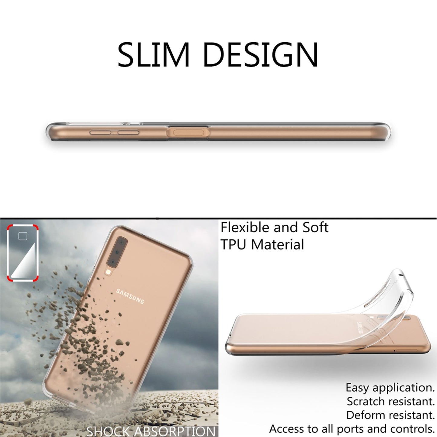 NALIA Handyhülle kompatibel mit Samsung Galaxy A7 (18), Hülle Silikon Case Cover