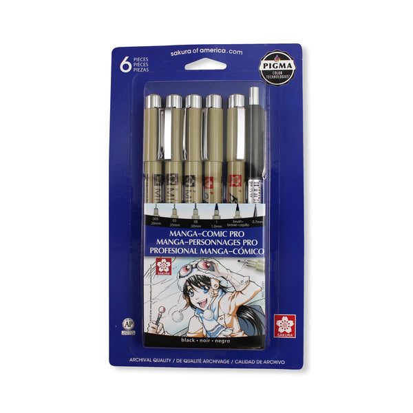 Sakura 6-Piece Pigma Sensei Manga Drawing Set