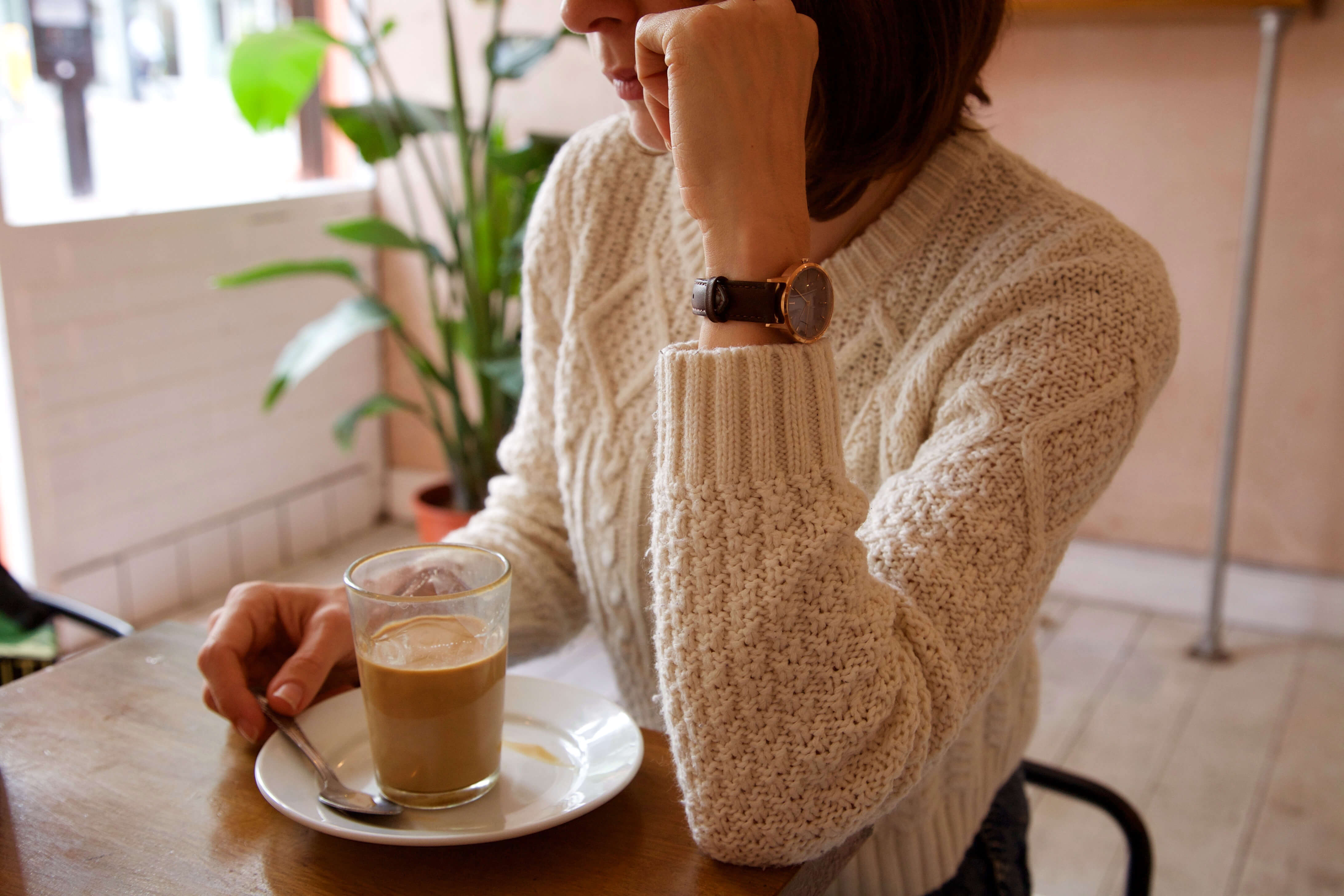 Simple Luxury Watch - Rose Gold, Grey & Cream Leather - London Terrariums - Freedom To Exist