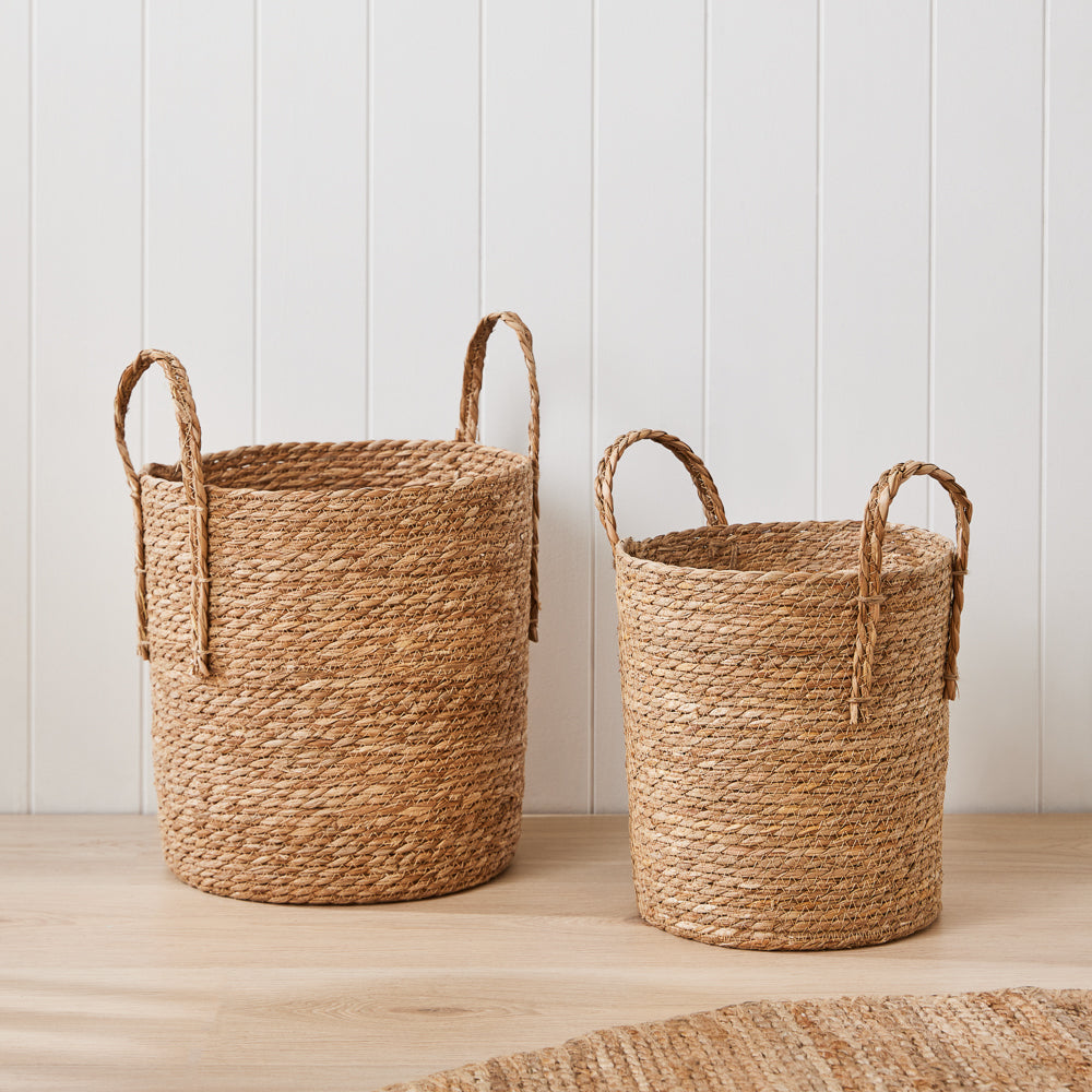 Deborah Hutton Set of 2 Bulrush Woven Baskets - MyHouse